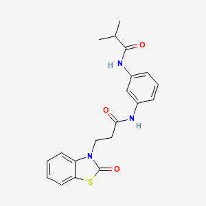 2-methyl-N-(3-{[3-(2-oxo-1,3-benzothiazol-3(2H)-yl)propanoyl]amino}phenyl)propanamide