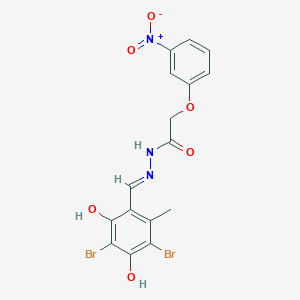 molecular formula C16H13Br2N3O6 B11566628 N'-[(E)-(3,5-dibromo-2,4-dihydroxy-6-methylphenyl)methylidene]-2-(3-nitrophenoxy)acetohydrazide 