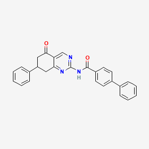 N-(5-oxo-7-phenyl-5,6,7,8-tetrahydroquinazolin-2-yl)biphenyl-4-carboxamide