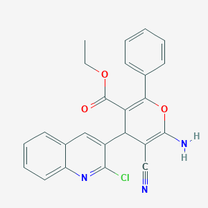 ethyl 6-amino-4-(2-chloroquinolin-3-yl)-5-cyano-2-phenyl-4H-pyran-3-carboxylate