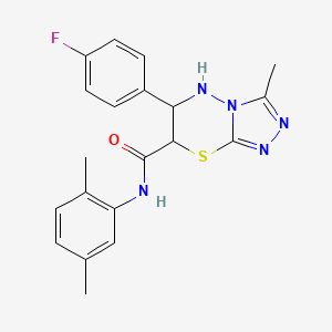 molecular formula C20H20FN5OS B11566643 N-(2,5-dimethylphenyl)-6-(4-fluorophenyl)-3-methyl-6,7-dihydro-5H-[1,2,4]triazolo[3,4-b][1,3,4]thiadiazine-7-carboxamide 