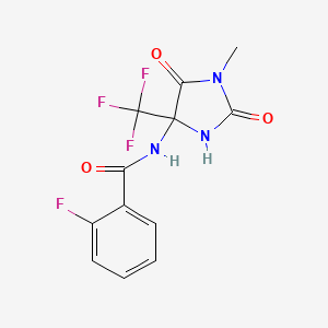 2-fluoro-N-[1-methyl-2,5-dioxo-4-(trifluoromethyl)imidazolidin-4-yl]benzamide