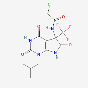 2-chloro-N-[4-hydroxy-1-(2-methylpropyl)-2,6-dioxo-5-(trifluoromethyl)-2,5,6,7-tetrahydro-1H-pyrrolo[2,3-d]pyrimidin-5-yl]acetamide