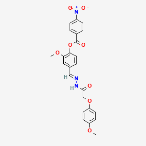 2-methoxy-4-[(E)-{2-[(4-methoxyphenoxy)acetyl]hydrazinylidene}methyl]phenyl 4-nitrobenzoate