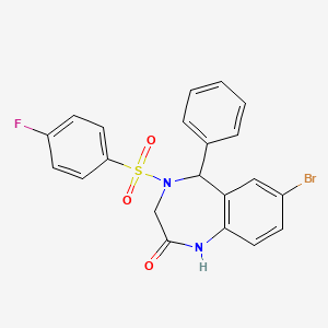 7-bromo-4-(4-fluorobenzenesulfonyl)-5-phenyl-4,5-dihydro-3H-1,4-benzodiazepin-2-ol