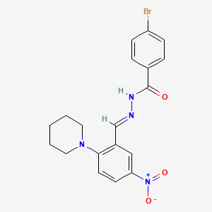 4-Bromo-N'-[(E)-[5-nitro-2-(piperidin-1-YL)phenyl]methylidene]benzohydrazide