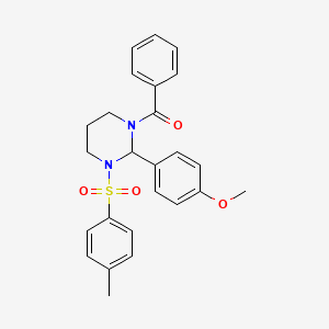 [2-(4-methoxyphenyl)-3-[(4-methylphenyl)sulfonyl]tetrahydropyrimidin-1(2H)-yl](phenyl)methanone