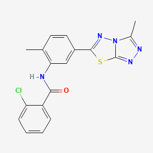 2-chloro-N-[2-methyl-5-(3-methyl[1,2,4]triazolo[3,4-b][1,3,4]thiadiazol-6-yl)phenyl]benzamide