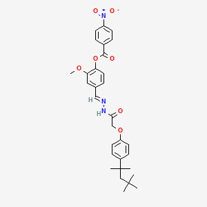 2-methoxy-4-[(E)-(2-{[4-(2,4,4-trimethylpentan-2-yl)phenoxy]acetyl}hydrazinylidene)methyl]phenyl 4-nitrobenzoate