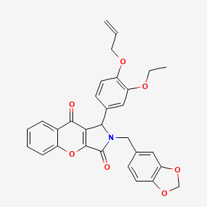 2-(1,3-Benzodioxol-5-ylmethyl)-1-[3-ethoxy-4-(prop-2-en-1-yloxy)phenyl]-1,2-dihydrochromeno[2,3-c]pyrrole-3,9-dione