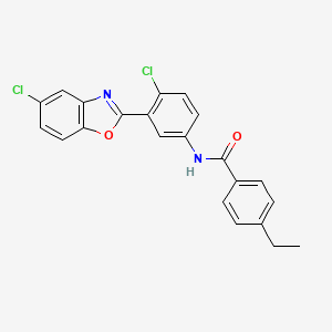 N-[4-chloro-3-(5-chloro-1,3-benzoxazol-2-yl)phenyl]-4-ethylbenzamide