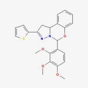 2-(Thiophen-2-yl)-5-(2,3,4-trimethoxyphenyl)-1,10b-dihydropyrazolo[1,5-c][1,3]benzoxazine