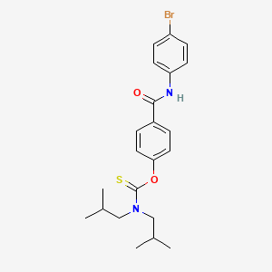 molecular formula C22H27BrN2O2S B11566717 O-{4-[(4-bromophenyl)carbamoyl]phenyl} bis(2-methylpropyl)carbamothioate 