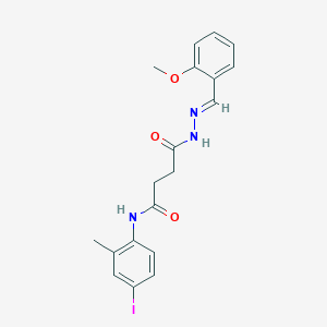 molecular formula C19H20IN3O3 B11566720 N-(4-iodo-2-methylphenyl)-4-[(2E)-2-(2-methoxybenzylidene)hydrazinyl]-4-oxobutanamide 