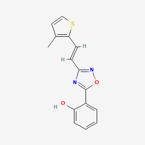 2-{3-[(E)-2-(3-methylthiophen-2-yl)ethenyl]-1,2,4-oxadiazol-5-yl}phenol