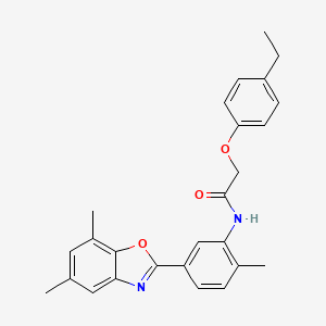 molecular formula C26H26N2O3 B11566737 N-[5-(5,7-dimethyl-1,3-benzoxazol-2-yl)-2-methylphenyl]-2-(4-ethylphenoxy)acetamide 