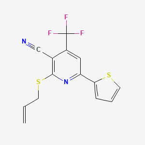 2-(Prop-2-en-1-ylsulfanyl)-6-(thiophen-2-yl)-4-(trifluoromethyl)pyridine-3-carbonitrile