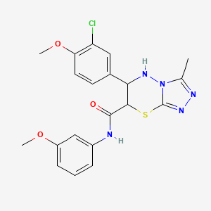 molecular formula C20H20ClN5O3S B11566748 6-(3-chloro-4-methoxyphenyl)-N-(3-methoxyphenyl)-3-methyl-6,7-dihydro-5H-[1,2,4]triazolo[3,4-b][1,3,4]thiadiazine-7-carboxamide 