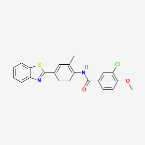 molecular formula C22H17ClN2O2S B11566749 N-[4-(1,3-benzothiazol-2-yl)-2-methylphenyl]-3-chloro-4-methoxybenzamide 