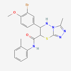 molecular formula C20H20BrN5O2S B11566764 6-(3-bromo-4-methoxyphenyl)-3-methyl-N-(2-methylphenyl)-6,7-dihydro-5H-[1,2,4]triazolo[3,4-b][1,3,4]thiadiazine-7-carboxamide 