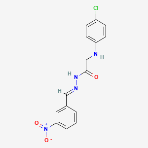 molecular formula C15H13ClN4O3 B11566771 2-[(4-Chlorophenyl)amino]-N'-[(E)-(3-nitrophenyl)methylidene]acetohydrazide 