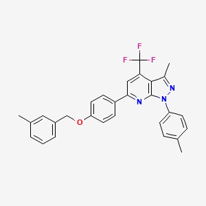 molecular formula C29H24F3N3O B11566792 3-methyl-6-{4-[(3-methylbenzyl)oxy]phenyl}-1-(4-methylphenyl)-4-(trifluoromethyl)-1H-pyrazolo[3,4-b]pyridine 