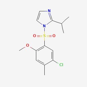 molecular formula C14H17ClN2O3S B11566794 5-Chloro-2-methoxy-4-methyl-1-{[2-(methylethyl)imidazolyl]sulfonyl}benzene 