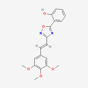 molecular formula C19H18N2O5 B11566804 2-{3-[(E)-2-(3,4,5-trimethoxyphenyl)ethenyl]-1,2,4-oxadiazol-5-yl}phenol 