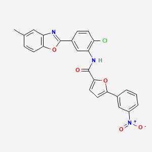 N-[2-chloro-5-(5-methyl-1,3-benzoxazol-2-yl)phenyl]-5-(3-nitrophenyl)furan-2-carboxamide