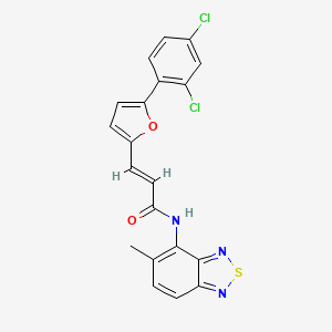 molecular formula C20H13Cl2N3O2S B11566843 (2E)-3-[5-(2,4-dichlorophenyl)furan-2-yl]-N-(5-methyl-2,1,3-benzothiadiazol-4-yl)prop-2-enamide 