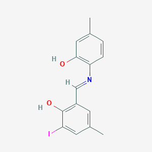 2-[(E)-[(2-Hydroxy-4-methylphenyl)imino]methyl]-6-iodo-4-methylphenol