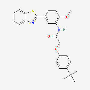 molecular formula C26H26N2O3S B11566861 N-[5-(1,3-benzothiazol-2-yl)-2-methoxyphenyl]-2-(4-tert-butylphenoxy)acetamide 