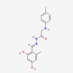 N'-[(E)-(2,4-dihydroxy-6-methylphenyl)methylidene]-2-[(4-methylphenyl)amino]acetohydrazide (non-preferred name)