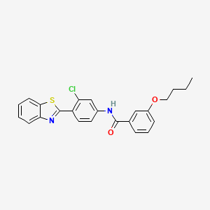 molecular formula C24H21ClN2O2S B11566868 N-[4-(1,3-benzothiazol-2-yl)-3-chlorophenyl]-3-butoxybenzamide 