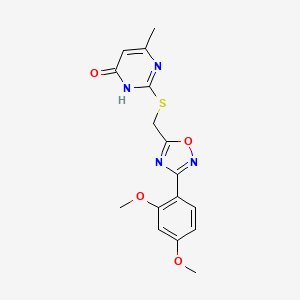 molecular formula C16H16N4O4S B11566881 2-({[3-(2,4-dimethoxyphenyl)-1,2,4-oxadiazol-5-yl]methyl}sulfanyl)-6-methylpyrimidin-4(3H)-one 