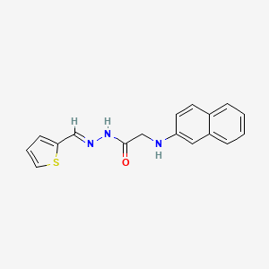 molecular formula C17H15N3OS B11566885 2-[(Naphthalen-2-YL)amino]-N'-[(E)-(thiophen-2-YL)methylidene]acetohydrazide 