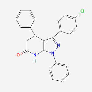 3-(4-Chlorophenyl)-1,4-diphenyl-1H,4H,5H,6H,7H-pyrazolo[3,4-B]pyridin-6-one