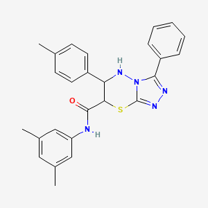 molecular formula C26H25N5OS B11566891 N-(3,5-dimethylphenyl)-6-(4-methylphenyl)-3-phenyl-6,7-dihydro-5H-[1,2,4]triazolo[3,4-b][1,3,4]thiadiazine-7-carboxamide 