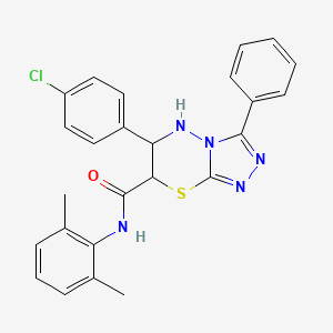 molecular formula C25H22ClN5OS B11566892 6-(4-chlorophenyl)-N-(2,6-dimethylphenyl)-3-phenyl-6,7-dihydro-5H-[1,2,4]triazolo[3,4-b][1,3,4]thiadiazine-7-carboxamide 