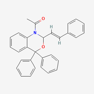 1-{4,4-diphenyl-2-[(E)-2-phenylethenyl]-2H-3,1-benzoxazin-1(4H)-yl}ethanone