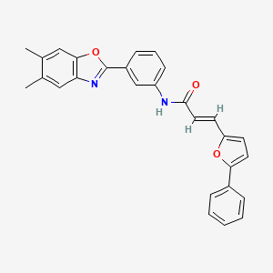 (2E)-N-[3-(5,6-dimethyl-1,3-benzoxazol-2-yl)phenyl]-3-(5-phenylfuran-2-yl)prop-2-enamide