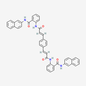 molecular formula C46H34N4O4 B11566918 2,2'-(benzene-1,4-diylbis{[(1E)-3-oxoprop-1-ene-1,3-diyl]imino})bis[N-(naphthalen-2-yl)benzamide] 