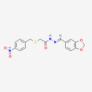 N'-[(E)-1,3-benzodioxol-5-ylmethylidene]-2-[(4-nitrobenzyl)sulfanyl]acetohydrazide