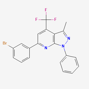 molecular formula C20H13BrF3N3 B11566934 6-(3-bromophenyl)-3-methyl-1-phenyl-4-(trifluoromethyl)-1H-pyrazolo[3,4-b]pyridine 