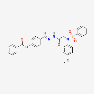 4-[(E)-({2-[N-(4-Ethoxyphenyl)benzenesulfonamido]acetamido}imino)methyl]phenyl benzoate