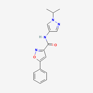 molecular formula C16H16N4O2 B11566956 5-phenyl-N-[1-(propan-2-yl)-1H-pyrazol-4-yl]-1,2-oxazole-3-carboxamide 