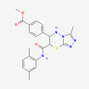 molecular formula C22H23N5O3S B11566964 methyl 4-{7-[(2,5-dimethylphenyl)carbamoyl]-3-methyl-6,7-dihydro-5H-[1,2,4]triazolo[3,4-b][1,3,4]thiadiazin-6-yl}benzoate 