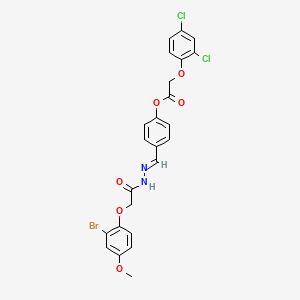 4-[(E)-{2-[(2-bromo-4-methoxyphenoxy)acetyl]hydrazinylidene}methyl]phenyl (2,4-dichlorophenoxy)acetate