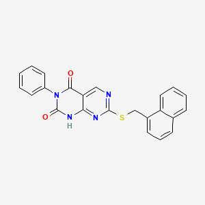 7-[(naphthalen-1-ylmethyl)sulfanyl]-3-phenylpyrimido[4,5-d]pyrimidine-2,4(1H,3H)-dione