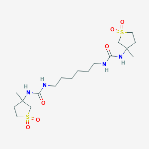 molecular formula C18H34N4O6S2 B11567014 1,1'-Hexane-1,6-diylbis[3-(3-methyl-1,1-dioxidotetrahydrothiophen-3-yl)urea] 